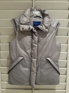 Martin & Osa Women’s Silver Sleeveless Puffer Vest  Nylon & Down SZ S - Picture 1 of 9