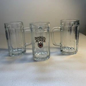 Vintage Dinkel Acker Glass Beer Mug By sahm Bar Cave Decor Set Of Three Mugs - Picture 1 of 15