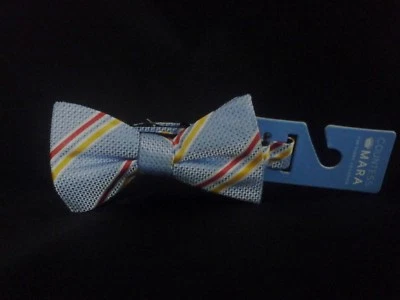 Bow Tie 100% Silk COUNTESS MARA Decker Stripe Red/Blue/Gold Adjustable $49.50 - Image 1 of 2