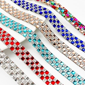 1pc Sparkling Self-Adhesive/Hotfix Rhinestone Ribbon Tape DIY Crafts Decal Shiny - Picture 1 of 18