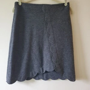 Club Monaco Womens Scalloped Pencil Skirt Size 6 Gray Wool Blend Career Office - Picture 1 of 10