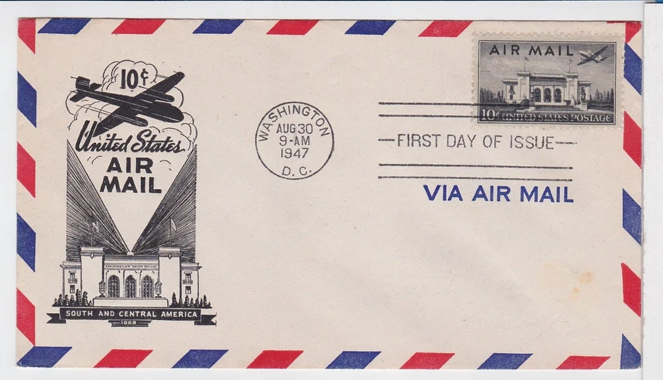 TurtlesTradingPost- 10 Cent Airmail 1947 FDC #C34- Ioor Cachet - Image 1 of 1