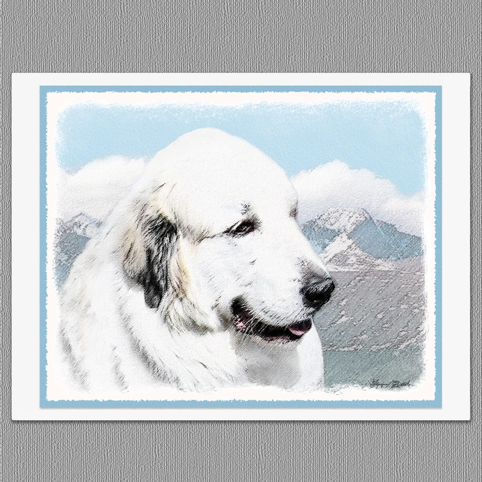 6 tarjetas de felicitación de notas artísticas en blanco para perros grandes de los Pirineos Foto 1 de 1