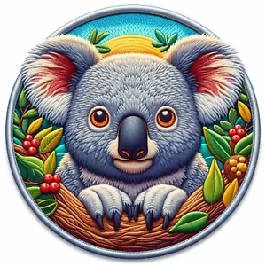 Parche Koala Apliques Plancha Ropa, Australia, Animales Salvajes Insignia Eucalipto - Imagen 1 de 12