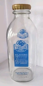 Promised Land Dairy 32 Oz Square Glass Milk Bottle With Lid Floresville Texas - Picture 1 of 8