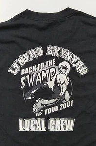 Vintage Lynyrd Skynyrd Back To The Swamp Tour T-Shirt Size XL Altered To Medium - Picture 1 of 8