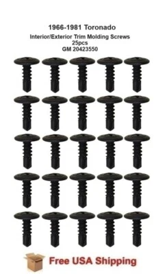 For 1966-1981 Toronado Interior/Exterior Trim Molding, Panel Screws 25pcs Foto 1 de 3
