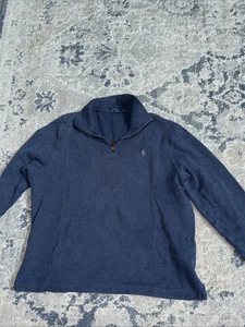 Ralph Lauren Polo 1/4 Zip Women Sweater Navy Blue Size Large - Picture 1 of 3