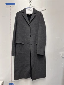 J Crew 100% Wolle grauer langer Trenchcoat Größe 8 - TOP Zustand!! - Bild 1 von 9