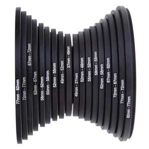 Aluminum Alloy  DSLR Camera Lens Filter Adapter Ring 18pcs 37-82mm reliable use - Picture 1 of 9