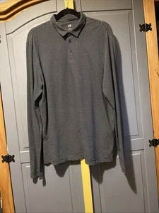 Mens black Striped Long Sleeved Polo Slim Fit Top, Size L from H&M - Picture 1 of 6