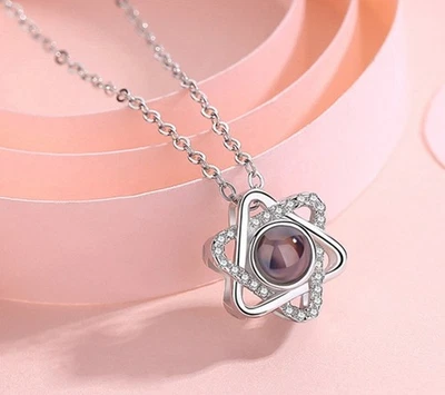 Luxus Fatima Hand Hamsa Halskette Zirkonia Kristalle Silber 18K vergoldet Damen - Bild 1 von 4