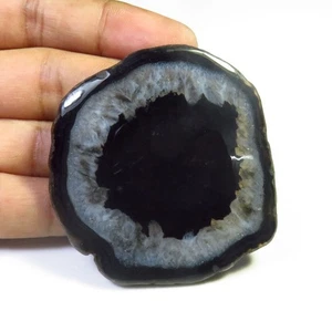 Geoda de ágata piedra preciosa lisa suelta 55x51x6 mm rebanada natural cabujón de ágata BS-1257 - Imagen 1 de 10