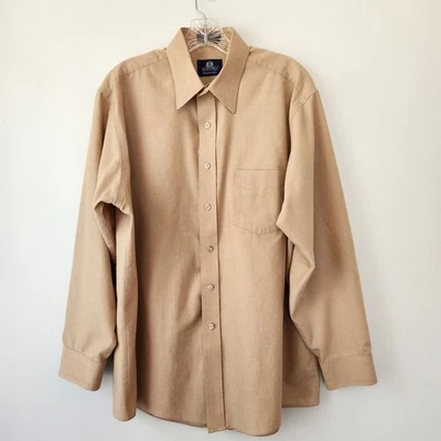 Stafford Shirt Men's 16.5-34/35 Beige Dress Shirt Wrinkle Free Business Office - Image 1 of 4
