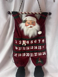 Annalee Santa Claus Calendar Elf Christmas Countdown Hanging Advent 2002 35"x15" - Picture 1 of 3