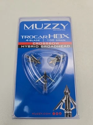 1 paquete Ballesta Muzzy Archery Trocar HBX mecánica 4 hojas 100 granos 3 cabeza ancha Foto 1 de 2