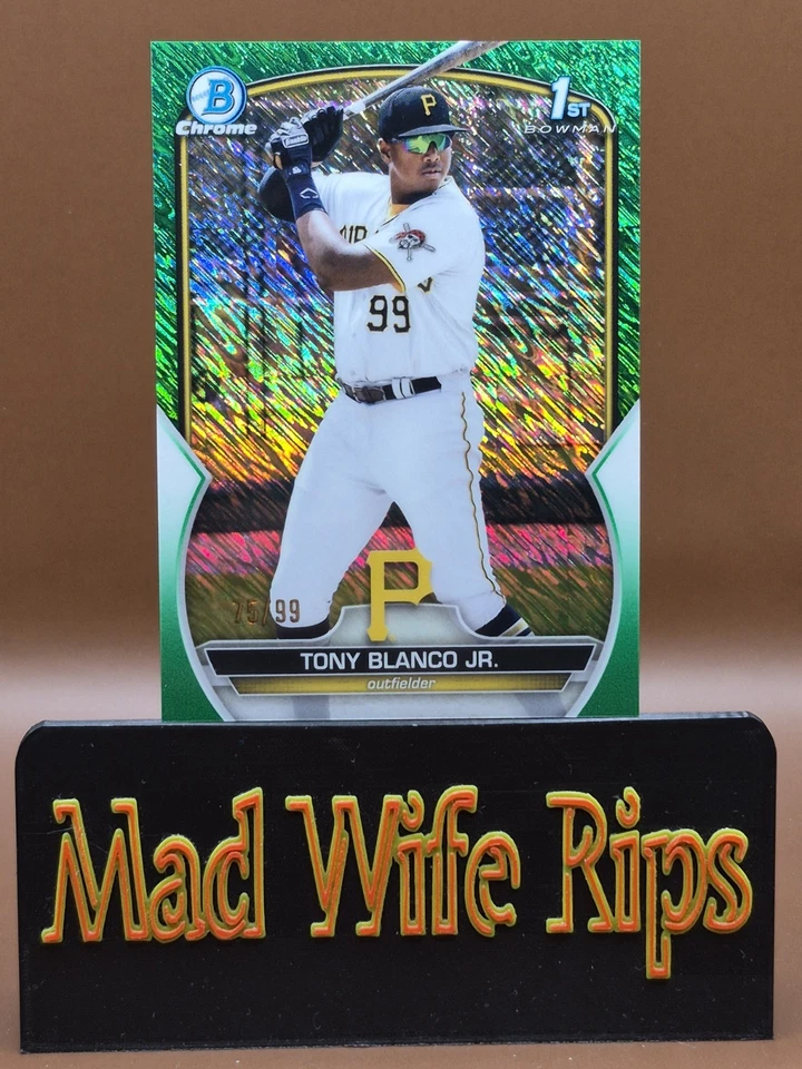 2023 Bowman Chrome 1st Tony Blanco Jr #BCP-134 Green Shimmer 75/99 Pirates ☠️ ⚾️ - Image 1 of 4
