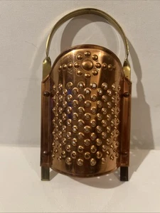 Vintage Solid Copper And Brass 8" Cheese Grater Zester Home Decor EUC Farmhouse - Picture 1 of 3