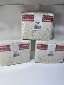 3 Neu in Verpackung kommerzielle ungebleichte Baumwolle Wischköpfe #24 weiß B10300 WH00 - Bild 1 von 4