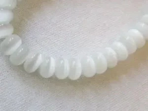 80 CUENTAS RONDELLE DE FIBRA ÓPTICA BLANCA OJO DE GATO 5MMX8MM ~cat36 Foto 1 de 1