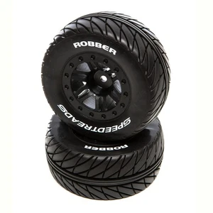 DYNAMITE DTXC2929 SpeedTreads Robber SC Mounted Black: SLASH, Rustler 4X4 F/R - Picture 1 of 1