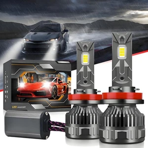 H11 LED Headlight Super Bright Bulbs Kit 6500K White 60000LM High/Low Beam Pair - Picture 1 of 10