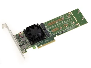 Pcie 3.0 8x Controller Card for 2 SSD M.2 NVMe M Key (M2 NGFF). Plx Pex 8747 - Picture 1 of 3