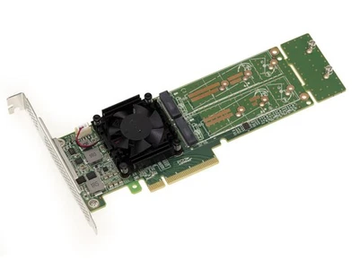 Controller Card Pcie 3.0 8x for 2 SSD M.2 Nvme M Key (M2 Ngff ) . Plx Pex 8747 - Image 1 of 3