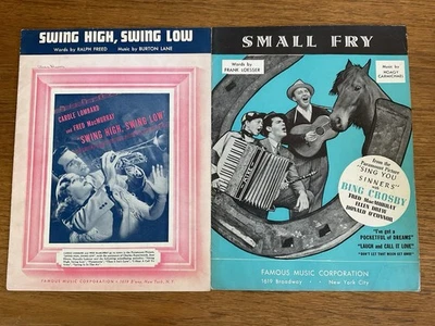 Lot~2 sheet music~Fred MacMurray~Bing Crosby~Swing High Swing Low+Small Fry - Image 1 of 4