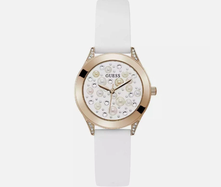 Orologio Donna GUESS mod. MINI POP ref. GW0381L3 in silicone Bianco con perle WR - Immagine 1 di 1