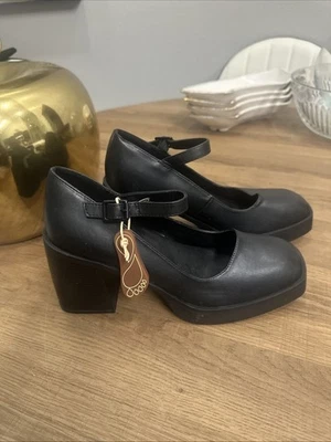 Zapatos de tacón grueso MIA Ophia Mary Jane negros para mujer talla 9 Foto 1 de 4