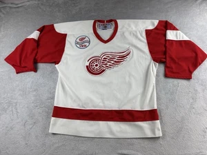 NHL Detroit Red Wings Hockey Jersey VKSM Patch Uomo Grande Vintage Ccm - Foto 1 di 7