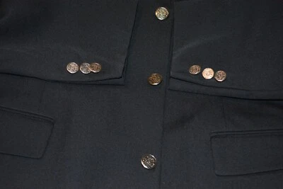 Chaqueta Blazer Paul Fredrick Azul Marino Lana Pura 42R 42 R EE. UU. Plata Metal Botones Foto 1 de 4