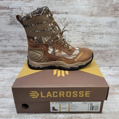 Women's LACROSSE 8" Windrose RealTree Edge 600G Hunting Boots 513364 Size 10 - Image 1 of 4