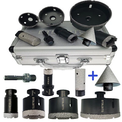 Diamond Drilling Core Bits Set Kit Hole Saw For Marble Granite Tile Porcelain - Image 1 of 4
