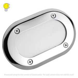 PLAFONIERA LED INCASSO IN OTTONE CROMATO IP65 CON LENTE IN VETRO SATINATO - Foto 1 di 1