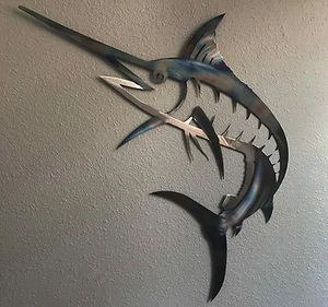 Marlin Metal Wall Art Skilwerx 30 X 15 Náutica Playa Casa Marina Náutica - Imagen 1 de 3