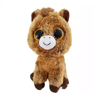 Ty Silk Harriet Brown Horse Orange Glitter Eyes Beanie Boo Plush 6” Stuffed Toy - Picture 1 of 6