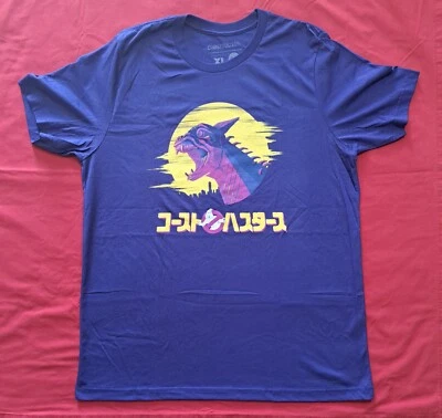 Ghostbusters 1 1984 NEW Blue Shirt Size XL Japanese Kanji Terror Dog OOP Rare  - Image 1 of 4