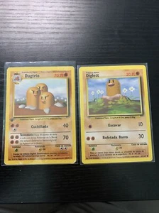 1st Edition Dugtrio & Diglett (Spanish) - Base Set - Pokemon TCG - WOTC - Picture 1 of 9