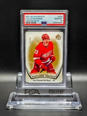 Lucas Raymond 2021-22 Upper Deck SP Authentic Limited Gold RC #200 PSA 10 #53/99 - Image 1 of 4