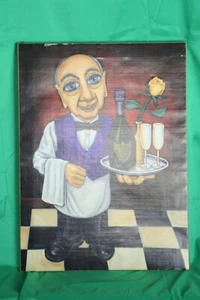 Will Rafuse Ciclee on wrap canvas of Jack the waiter 18" X 24" - Picture 1 of 4