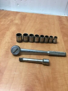 Vintage S-K SK 1/2" Drive Socket Set Knurled Bullet Nose 10 Pieces 1/2"-15/16" - Picture 1 of 10