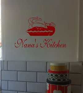 Calcomanía de vinilo con nombre personalizado y pastel de manzana cocina pegatina de pared arte decoración de pared - Imagen 1 de 1