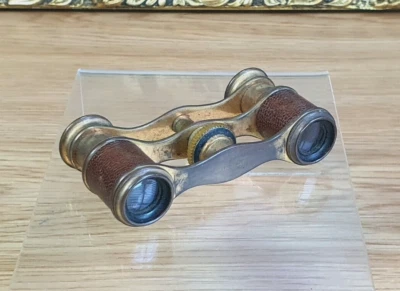 Brass Binoculars Opera Glasses Small Antique Compact Theater Theatre - Image 1 of 4