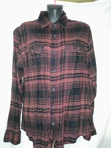 Camisa George Mediana Manga Larga Borgoña Cuello Abotonado Mezcla de Algodón - Imagen 1 de 3