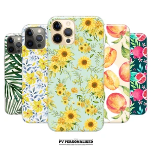 Blumenmuster Sommer Handyhülle Name Silikon Abdeckung für iPhone 14 13 15 11 12 XR MAX - Bild 1 von 12