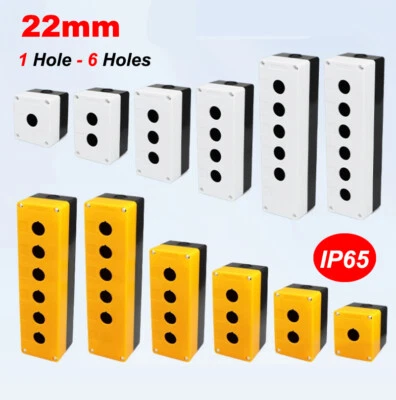 22mm Plastic Control Enclosure Waterproof Push Button Switch Box ON/OFF 1-6 Hole - Image 1 of 4
