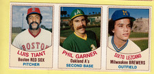 1977 Hostess panel #10 11 12 LUIS TIANT Garner Lezcano NICE Cut OUTSIDE border