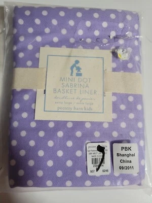 Forro de cesta Pottery Barn Kids Sabrina Mini punto lavanda se adapta a cesta XL NUEVO Foto 1 de 3